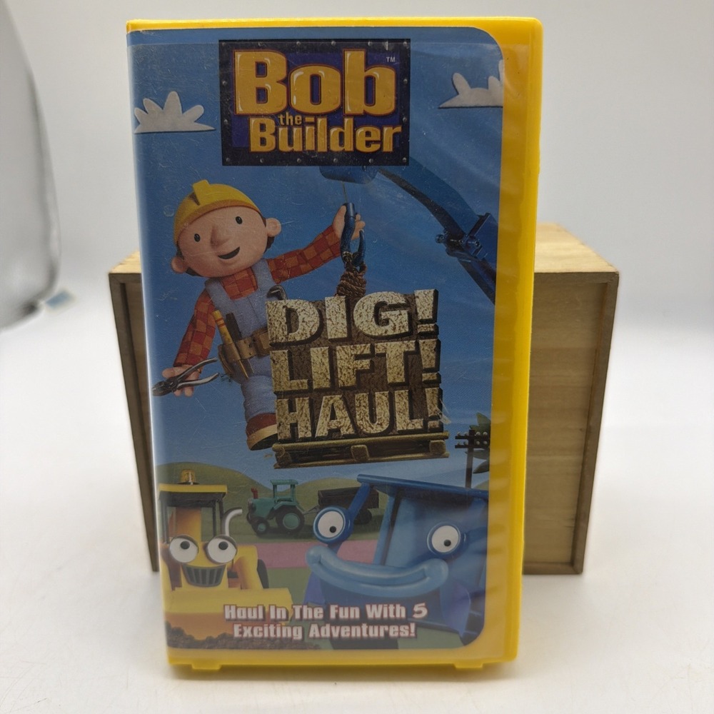 Bob the Builder Dig! Lift! Haul! VHS HiT Entertainment Yellow Clamshell Case G